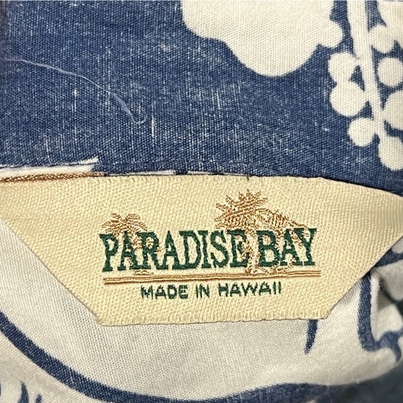 Vintage Hawaiian Blue Floral Button Down Short Sleeve Aloha Hawaii Shirt Mens - Picture 6 of 7